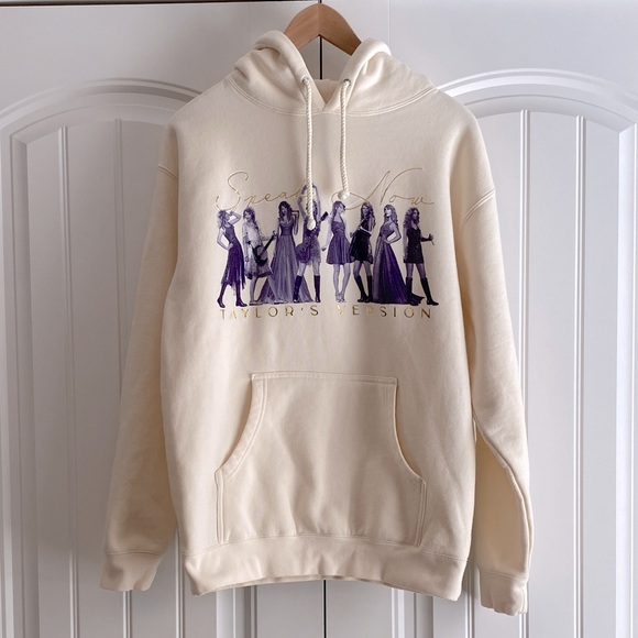 Taylor Swift Speak Now Taylor's Version Hoodie Sweatshirt Cream Size Medium - Picture 1 of 7